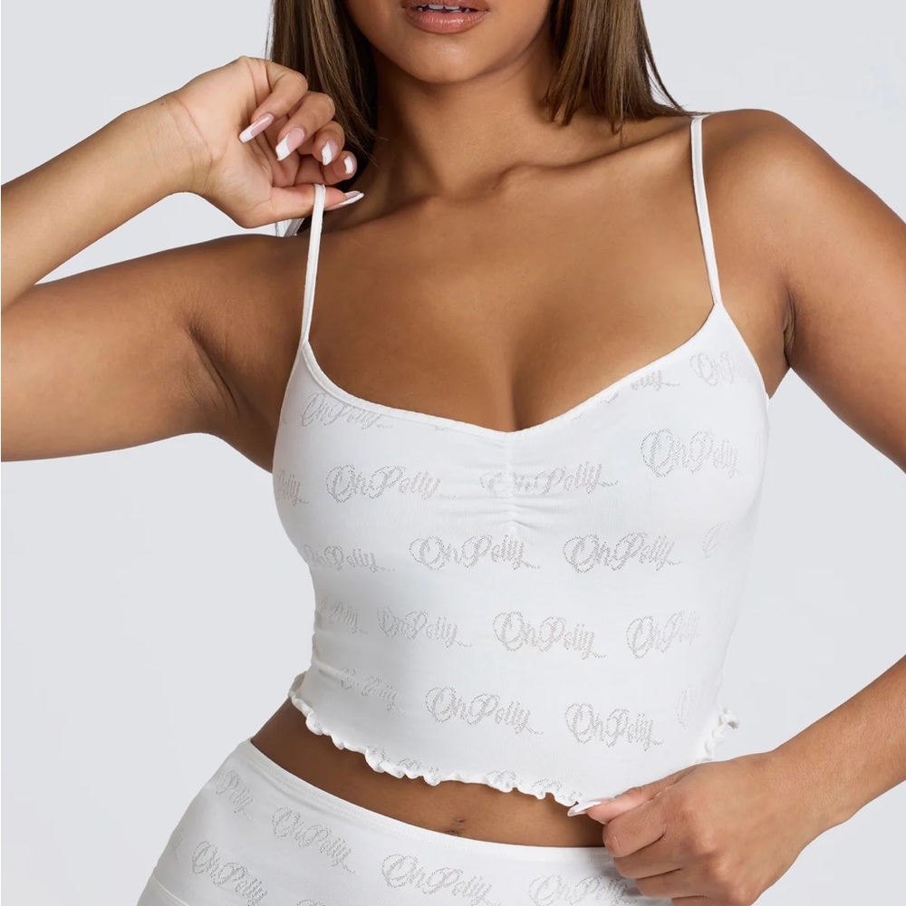 Oh Polly Pointelle Crop Tank Top Size XS
